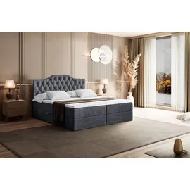 altdecor BOXBETT mit Matratze H3 und Lattenrost, - VILA-1 - 160x200 cm Dunkelgrau