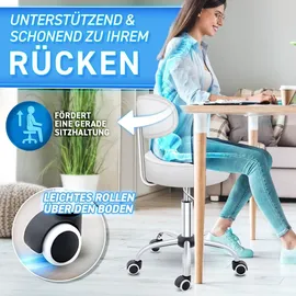 TRESKO Rollhocker Kunstleder Weiß