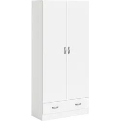 Kleiderschrank INOSIGN "Space Drehtürenschrank, Aufbewahrung Kasten Schrank Stauraum", weiß, B:79,4cm H:170,4cm T:35,7cm, Spanplatte, Schränke, Kinderkleiderschrank Kleiderschrank Drehtürenschrank, 2 Türen, 3 Einlegeböden und 1 breite Schublade, Breite 79 cm