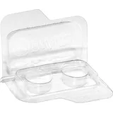 EWANTO Aufbewahrungsbox für 2 Hörgerätebatterien (10, 13, 312, 675), transparente Batteriebox für zwei Knopfzellen bis 12 mm x 6 mm (Ø x H), EWANTINI E014005