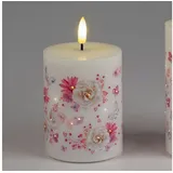 Formano LED-Kerze 7 x 10 cm Weiß/Rosa