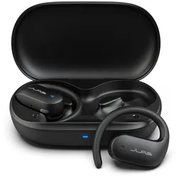 Jlab JBuds Open Sport TWS Headpones Black Verbindung zu mehreren Geräten, IP 55 schweiß- und staubdicht, Gesamtspielzeit von über 24 Stunden