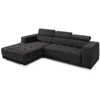 SOMETA Ecksofa Cocoon Samt Stoff Grau Graphit