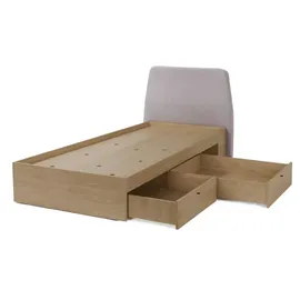 Deine Möbel 24 Jugendbett, Alteiche, Grau, Holzwerkstoff, 90x200 cm, Kinder- & Jugendzimmer, Jugendmöbel, Jugendbetten