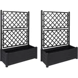 Kreher Pflanzkasten Set 100 x 43 x 142 cm Anthrazit