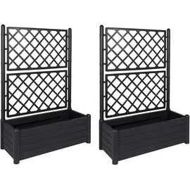 Kreher Pflanzkasten Set 100 x 43 x 142 cm Anthrazit
