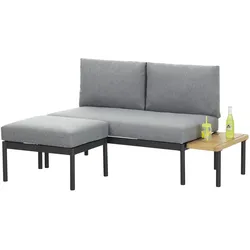 Balkon-Loungeset 3-teilig Melrose , grau