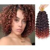 1B/350, 8" 20cm / GOGO CURL / 6 Packung extensions für flechten crochet/pro Stück 50Gr 24 Strähnen = 144 Strä 300Gr / Premium Haar echthaar Look + Duschhaube, schmuck und Haken gratis