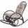 Mendler Schaukelstuhl HWC-C40 Rattansessel 58 x 110 x 58 cm Braun mit Kissen