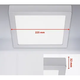 Briloner LED Deckenleuchte 22,5 x 22,5 cm chrom-matt