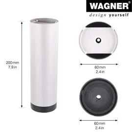 Wagner Möbelbein/Systemrohr TENO - Ø 60 x 200 mm, individuell kombinierbar, Alu-Eloxal-Optik, Tragkraft 50 kg - 12341801