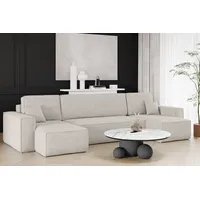 Kaiser Möbel Ecksofa mit schlaffunktion und bettkasten, Sofa U-form, Couch U-form BEST Cord Beige