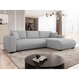 Mirjan24 Ecksofa Cord 2-Sitzer Grau