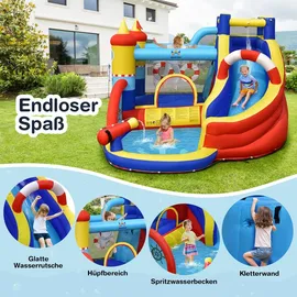 Costway Hüpfburg 6-in-1 aufblasbar 360 x 290 x 200 cm reißfest