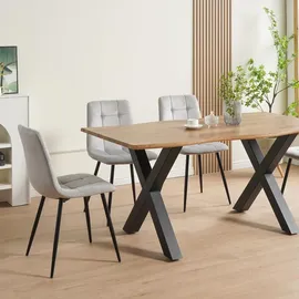 Albatros International Esszimmerstuhl Bora Samt grau 4er Set