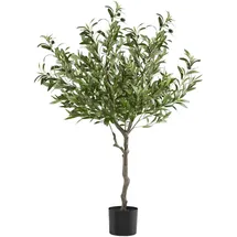 Tectake Künstlicher Olivenbaum Oleand, realistische Textur - 120 cm,