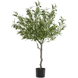 Tectake Künstlicher Olivenbaum Oleand, realistische Textur - 120 cm,