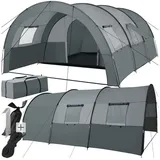 Tectake Tunnelzelt, für 6 Personen, 4 Fenster mit Moskitonetzen, 350 x 480 x 195 cm