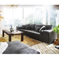 DeLife Big-Sofa Marbeya 285x115 cm Anthrazit Antik Optik 10 Kissen - Schwarz, Grau