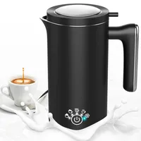 VIYSPNV 5 in 1 Milchaufschäumer Elektrisch, 500 ML Edelstahl Milchschäumer, Milk Frother mit 600W, Stumm, Antihaftbeschichtung für Milchschaum Heiss, Kalt, Heiße Schokolade, Kaffee, Cappuccino usw