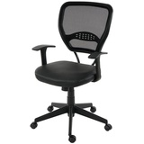 MCW Profi-Bürostuhl Chicago, Chefsessel Drehstuhl, 150kg belastbar, Kunstleder ~ schwarz mit Armlehnen