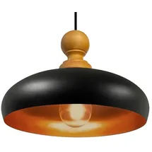 Bamyum Androa 1-flammig Ø40 cm Holz/Metall schwarz