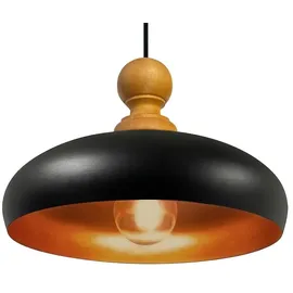 Bamyum Androa 1-flammig Ø40 cm Holz/Metall schwarz