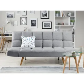 Beliani Schlafcouch 3-Sitzer Grau/Braun