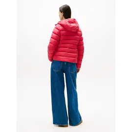Tommy Hilfiger TOMMY JEANS Damen TJW SLIM HOOD PRNT DOWN JCKT EXT DW0DW21617, Rot, S, Rot (Vintage Cerise), S