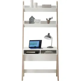 MCA Furniture Schreibtisch Regal weiß matt, Eiche hell Dekor, BxHxT 85x182x48 cm