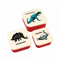Rex London Kinder-Snackboxen, wiederverwendbar, BPA-frei, 3 Stück Prähistorisches Land
