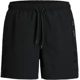 Jack & Jones PlusSize Badeshorts JPSTMAUI WAVE LOGO Schwarz 4XL
