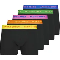 JACK & JONES JACK&JONES Herren JACLEO SOLID TRUNKS 5 Pack Boxershorts Black/Pack:Black-Black-Black-Black, M (5er Pack)