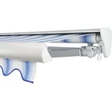 SOLUNA Halbkassettenmarkise Classic 4,5x1,5 Stoff Dessin 320234 Gestell E6EV1 silber eloxiert Antrieb rechts inkl. Kurbel