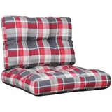 vidaXL Palettenkissen 2-tlg. 60 x 40 x 20 cm rot kariert