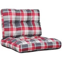 vidaXL Palettenkissen 2-tlg. 60 x 40 x 20 cm rot kariert