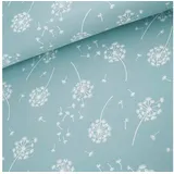 Stoffonkel Stoff Bio Organic Baumwoll-Jersey Pusteblume ab 0,5x1,65m Jersey-Stoff, hellblau blau