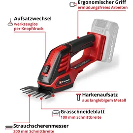 Einhell Akku-Gras-/Strauchschere GE-CG 18/100 Li 3 in 1-Solo ohne Akku