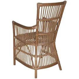 MID.YOU Sessel, Braun, Holz, Rattan, massiv, Uni, 55x96x62 cm, inklusive Armlehnen, Wohnzimmer, Sessel, Polstersessel