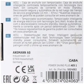 Ansmann Timer-Steckdose mit Energiesparfunktion