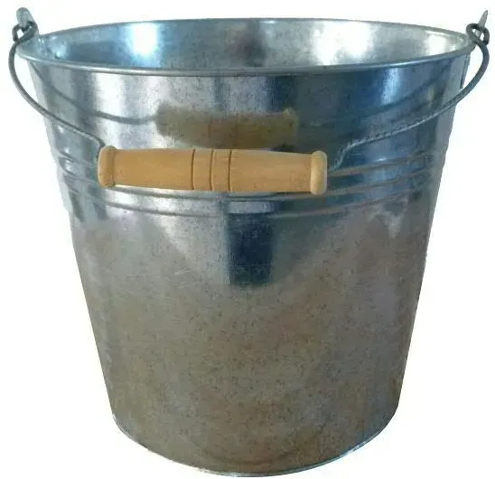 Eimer Zink D14H12cm Holzgriff silber