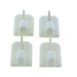 4 x Gardinenhaken selbstklebend weiß