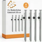 PRO PLUS Bodenhülse Edelstahl 50 cm Silber