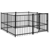 vidaXL Outdoor-Hundezwinger 3,75 m2 Stahl Schwarz