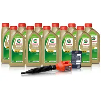 11x 1 L Liter Castrol Edge Fluid Titanium 5W-30 LL Motoröl inkl. Castrol Ölwechselanhänger und Einfülltrichter
