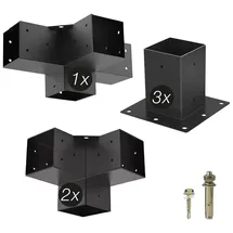 SOTech Zaun-Set 90 x 90 mm Schwarz/Stahl