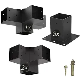 SOTech Zaun-Set 90 x 90 mm Schwarz/Stahl