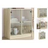 vidaXL Beistellschrank mit Glastüren Sonoma-Eiche 68x37x75,5 cm