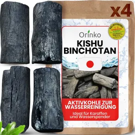 Kishu Binchotan 4X 100g – Japanische Aktivkohle Wasserfilter aus Wakayama – N...