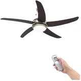 vidaXL 128 cm dekorativer Deckenventilator braun mit Licht